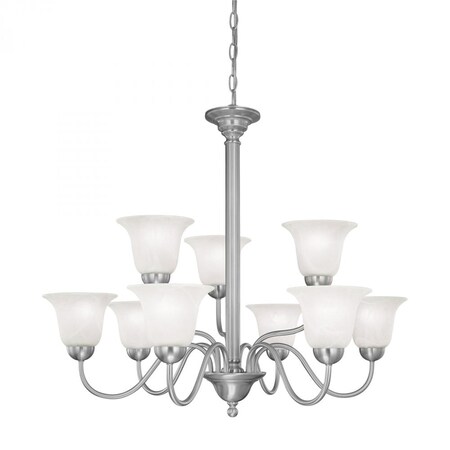 Thomas Riva 9-Light Chandelier in Brushed Nickel SL881378